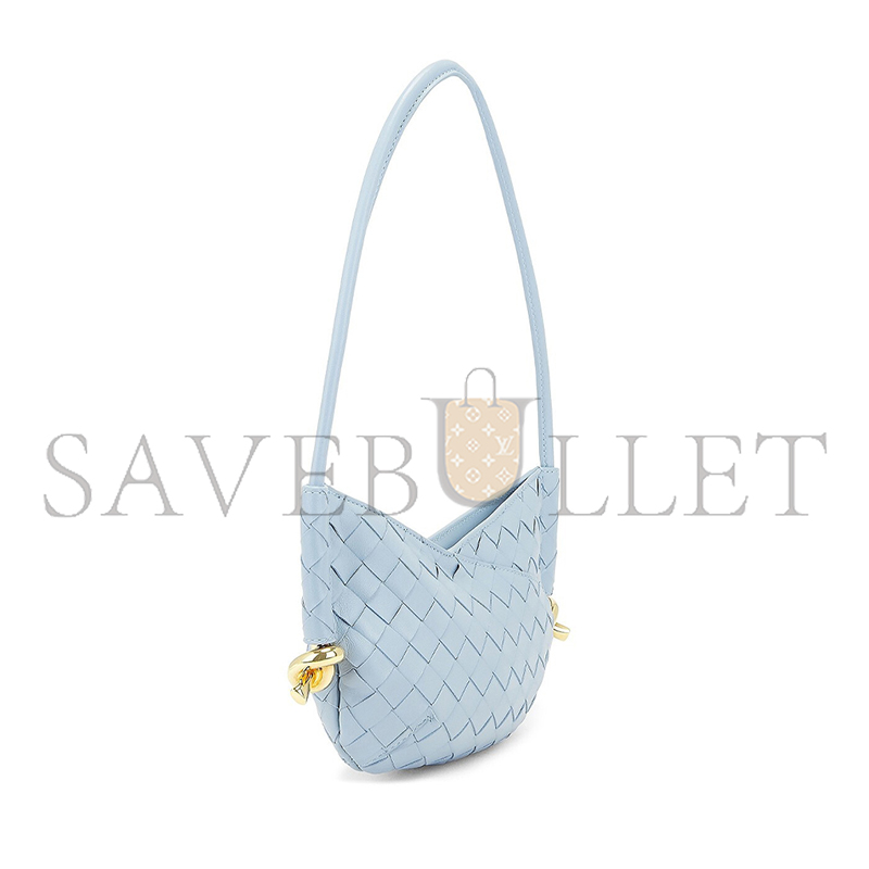BOTTEGA VENETA SOLSTICE MINI BLUE WOMEN'S LEATHER BAG 796378 (28*18*5cm)